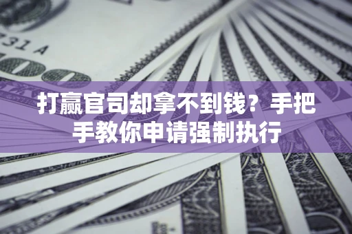 武汉打赢官司却拿不到钱？手把手教你申请强制执行
