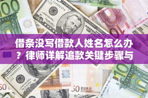武汉借条没写借款人姓名怎么办？律师详解追款关键步骤与证据链构建