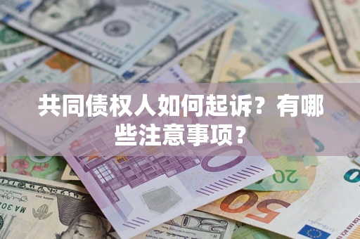 武汉共同债权人如何起诉？有哪些注意事项？
